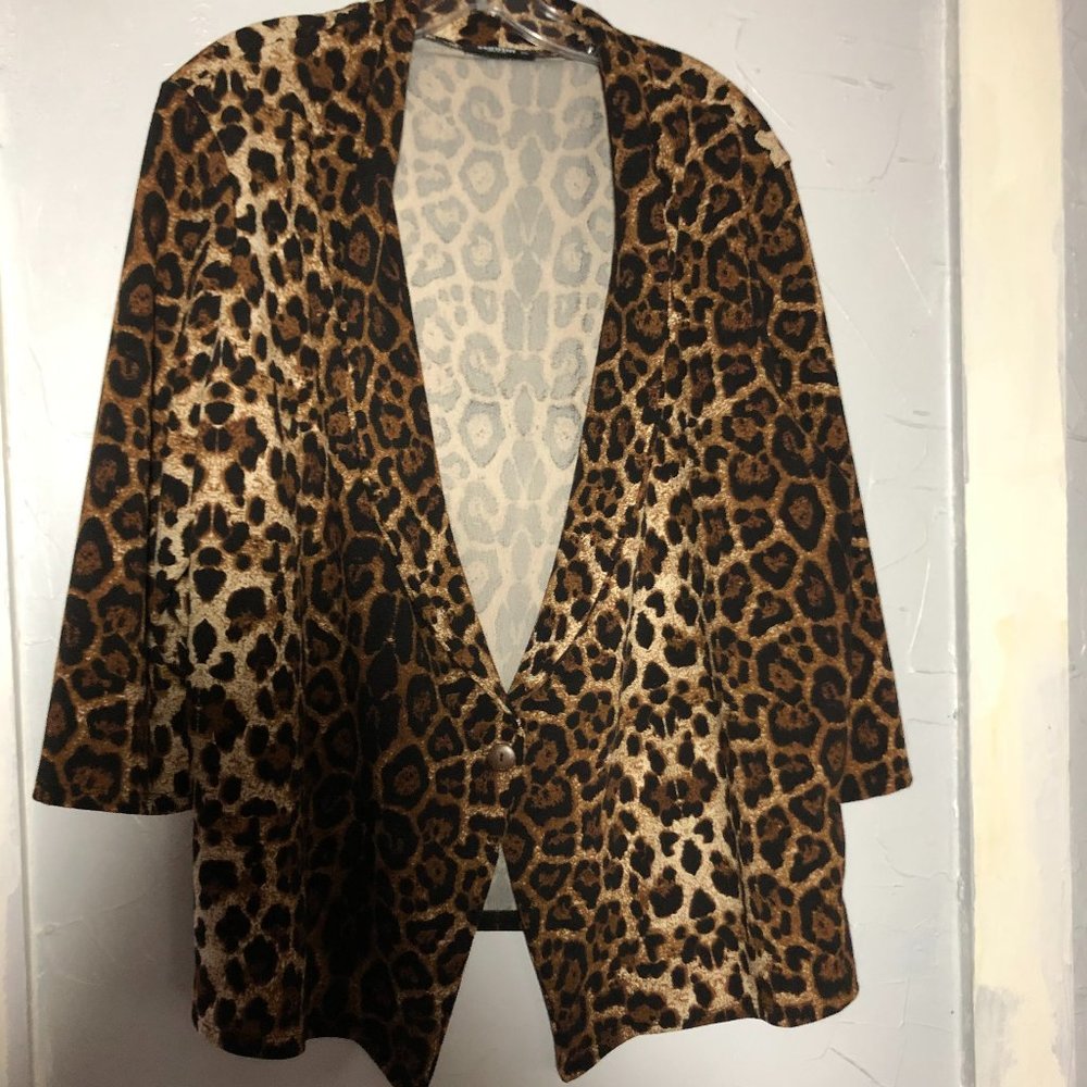ssoulm 3XL Cheetah Print Cardigan